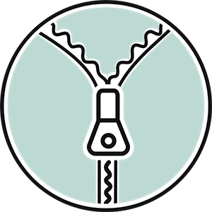 Icon Reißverschluss in grün