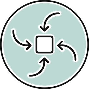 Icon magnetisch mit Pfeilen in grün