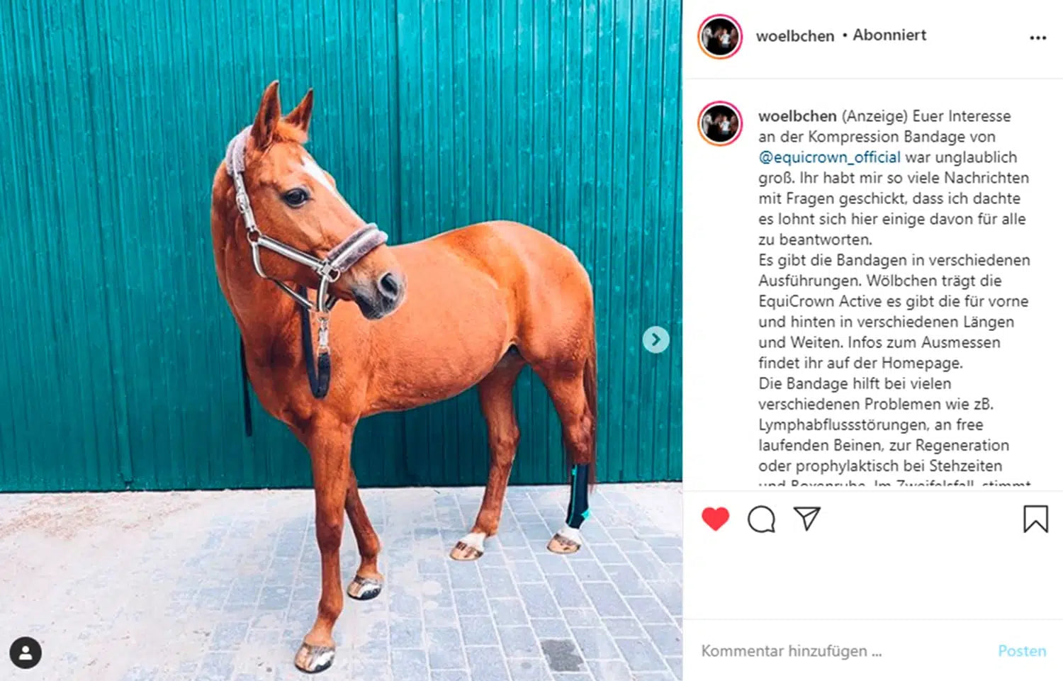 Instagram-Screenshot von Content Creatorin woelbchen
